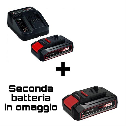 PROMO EINHELL 2 BATTERIE POWER-X-CHANGE 2,5AH + CARICATORE