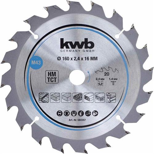 PROMO KWB 49584357 - LAMA LEGNO DIAM.160x16 MM - 20 DENTI