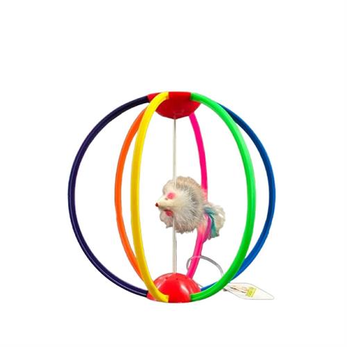 GIOCO PER GATTI COLORATO CON TOPINO 19,5X20,5CM
