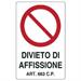 CARTELLO PVC DIVIETO DI AFFISSIONE CM 20X30