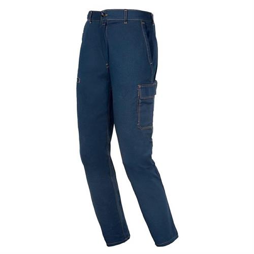 ISSALINE PANTALONE LAVORO 'EUROPA TOP' IN COTONE BLU TG. XXX