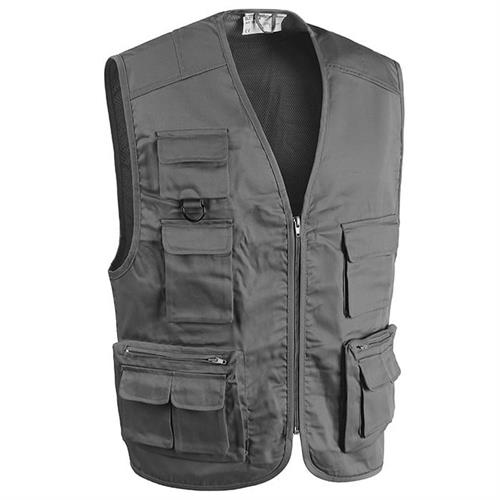 GILET LAVORO 'STAR' GRIGIO 8 TASCHE + 2 POSTERIORI TG.L