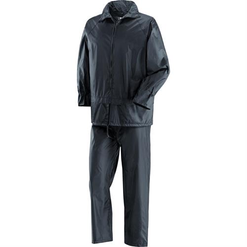 GIACCA+PANTALONE IMPERMEABILI NYLON/PVC BLU TG.L CON SACCA