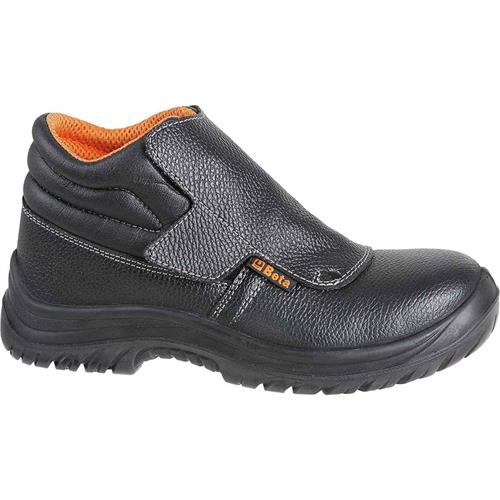 SCARPE ANTINFORTUNISTICHE '7245BK' ALTE N.45 PELLE NERA CHIU