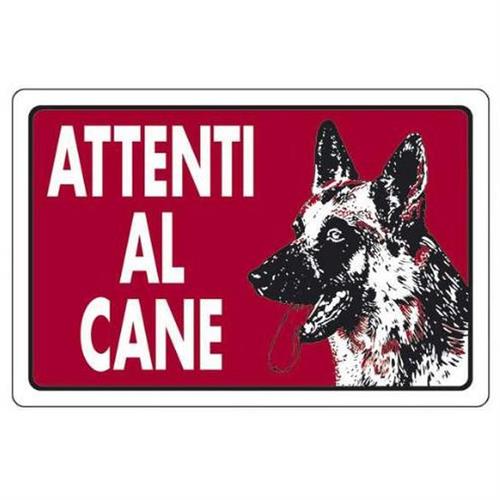 CARTELLO PVC ATTENTI AL CANE 20x30cm