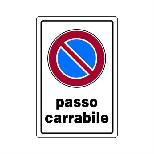 CARTELLO PVC PASSO CARRABILE CM 20X30