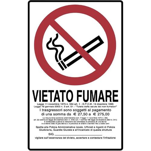 CARTELLO PVC VIETATO FUMARE CM 20X30
