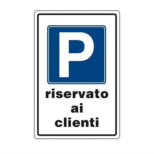 CARTELLO PVC PARCHEGGIO RISERVATO AI CLIENTI CM 20X30