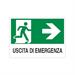 CARTELLO PVC USCITA EMERGENZA DESTRA CM 20X30