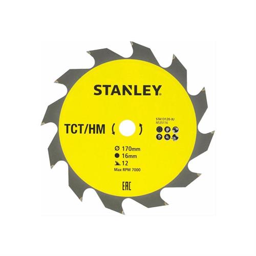 LAMA X SEGA CIRCOLARE D.170X16MM 12 DENTI GRANDI 'STANLEY' S
