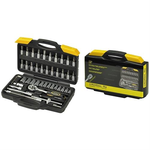 CHIAVI A BUSSOLA IN SET 46PZ 1/4' CON CASSETTA + ACCESSORI -