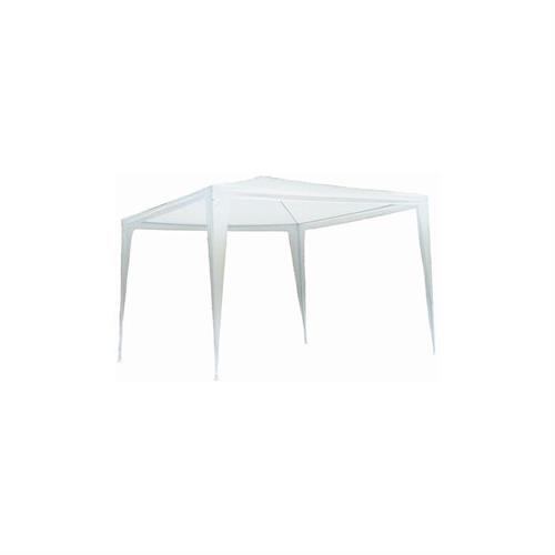 GAZEBO ACCIAIO VERNIC. 'MACON' 3X3 TELO POLIET. BIANCO