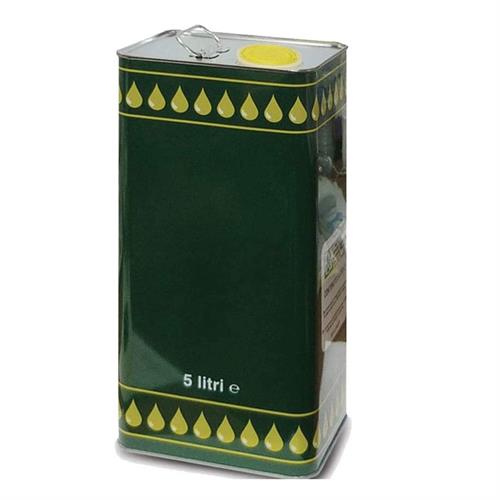 LATTA PER OLIO VERDE CON TAPPO IN LAMIERA 5LT