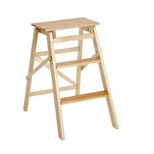 SGABELLO 'SCALETTA' LEGNO 3 GRADINI COLORE NATURALE