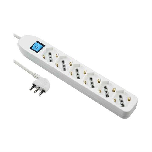 MULTIPRESA TAVOLO 6BPR+SCHUKO+INT.CAVO MT.1,5 - BIANCA '6207