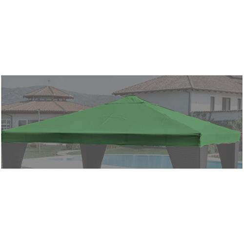Top Copertura di Ricambio Telo Gazebo Legno 3x3mt PES Verde