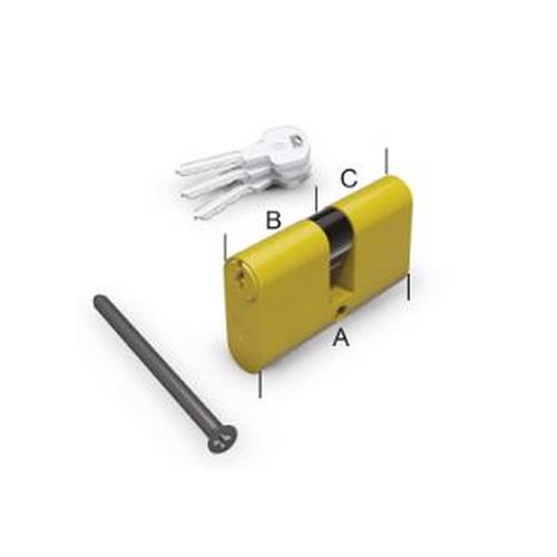 CILINDRO OTTONE LUCIDO KY OVALE CHIAVE 27 - 33 3 CHIAVI 0CKO