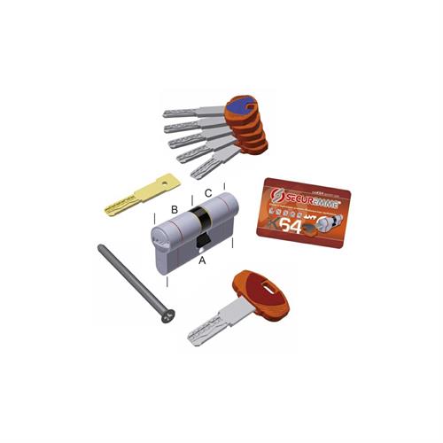 CILINDRO CROMO SAT EVOK64 CHIAVE 30 - 50 MM 1+1+5 0K64 1A/1B