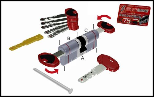 CILINDRO CROMO SAT EVOK75 TOP MODULARE FRIZ. 36-56MM