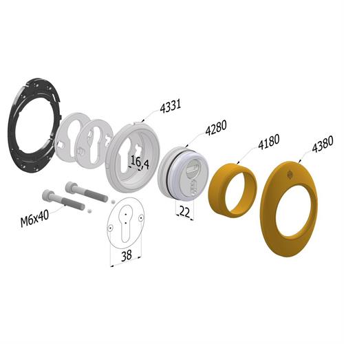 KIT PROTECTOR MECDEF INOX CON FORZIERE H18 X CILINDRO EU.