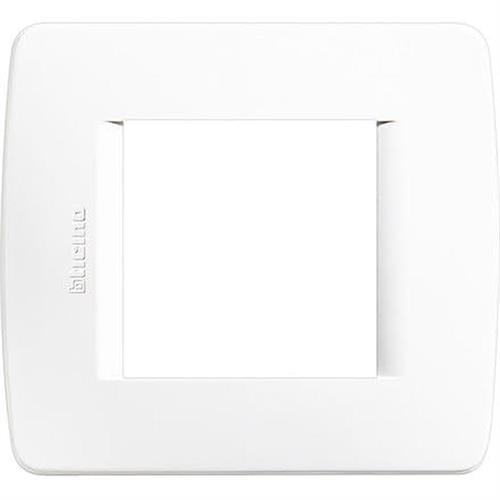 BTICINO C4802BN PLACCA 2 POSTI CENTRATI BIANCA LUNA 8X8,8CM