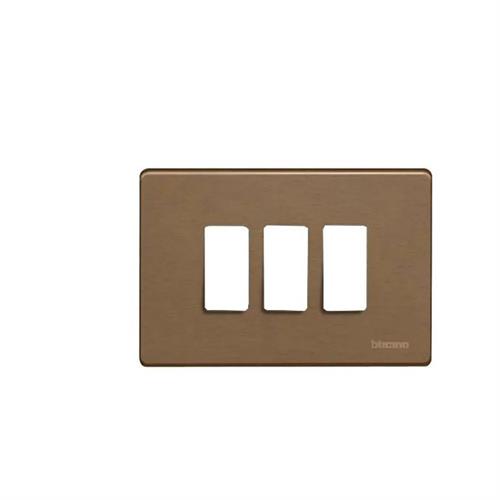 TICINO 503/3/BR - PLACCA MAGIC BRONZO 3 POSTI