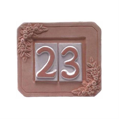 PORTANUMERO CIVICO IN TERRACOTTA 2 POSTI CM.18X16