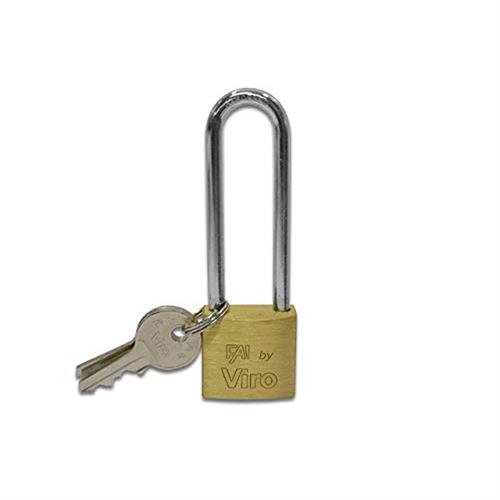 VIRO - Lucchetto rettangolare in ottone arco lungo (30 mm) -