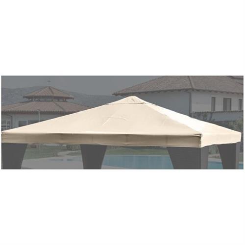 Top Copertura di Ricambio Telo Gazebo Legno 3x3mt Pes Beige