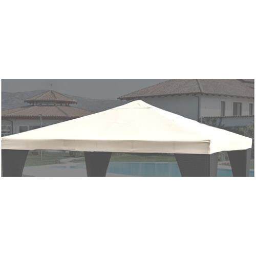 Top Copertura di Ricambio Telo Gazebo Legno 3x3mt PES BIANCO