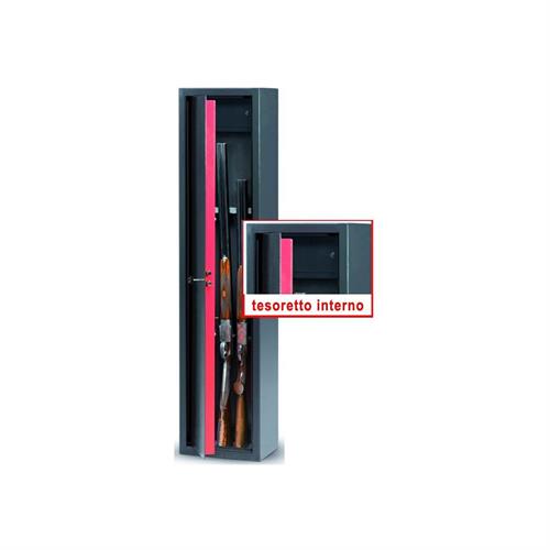 VIGOR ARMADIO PORTAFUCILI 5 POSTI + TESORETTO 31X22X138H