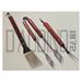 SET P/BARBECUE SANDRIGARDEN 3 PEZZI MANICO LEGNO ACC.INOX