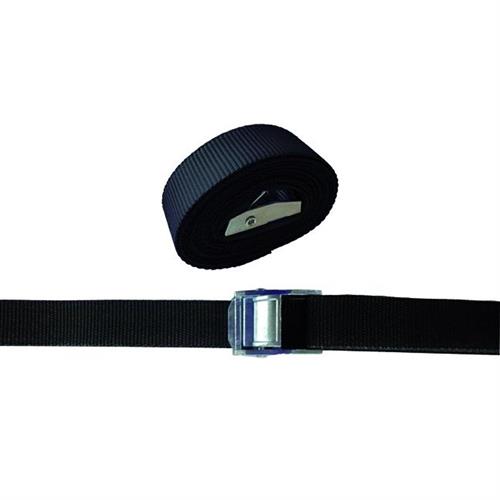 CINGHIA SEMPLICE VIGOR NERO CON MORSETTO 25MM 5M