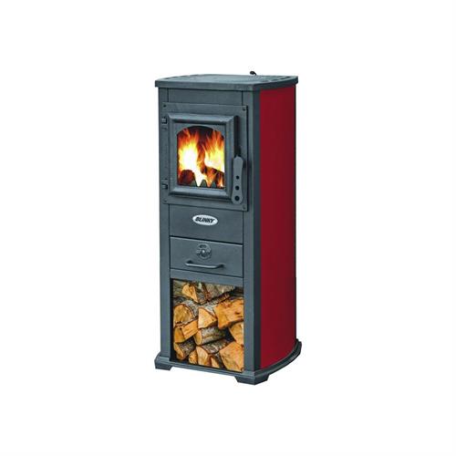 STUFA ACCIAIO LUX BERNA PORTA VETRO ROSSO - BLINKY