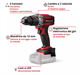 Trapano avvitatore a percussione a batteria TE-CD 18/52 Li-i