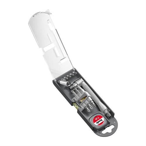 Set bit 14 pezzi c/impugnatura angolare bolla e flessometro